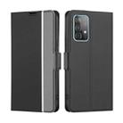 For Samsung Galaxy A52 4G&5G / A52s 5G Twill Texture Side Button Leather Phone Case(Black) - 1