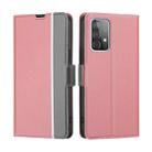 For Samsung Galaxy A52 4G&5G / A52s 5G Twill Texture Side Button Leather Phone Case(Pink) - 1