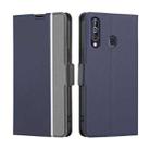 For Samsung Galaxy A60 Twill Texture Side Button Leather Phone Case(Blue) - 1
