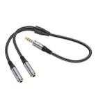 hoco UPA21 2 in 1 3.5mm Male to 2 x Female Headset Audio Adapter Cable(Metal Grey) - 1