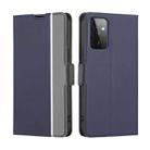 For Samsung Galaxy A72 Twill Texture Side Button Leather Phone Case(Blue) - 1