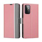 For Samsung Galaxy A72 Twill Texture Side Button Leather Phone Case(Pink) - 1