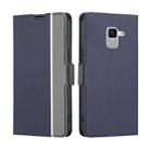 For Samsung Galaxy Feel 2 JP Twill Texture Side Button Leather Phone Case(Blue) - 1