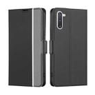 For Samsung Galaxy Note10 Twill Texture Side Button Leather Phone Case(Black) - 1
