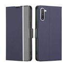 For Samsung Galaxy Note10 Twill Texture Side Button Leather Phone Case(Blue) - 1