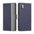 For Samsung Galaxy Note10+ Twill Texture Side Button Leather Phone Case(Blue) - 1