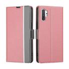 For Samsung Galaxy Note10+ Twill Texture Side Button Leather Phone Case(Pink) - 1