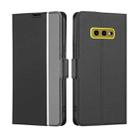 For Samsung Galaxy S10e Twill Texture Side Button Leather Phone Case(Black) - 1