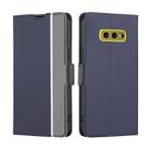 For Samsung Galaxy S10e Twill Texture Side Button Leather Phone Case(Blue) - 1