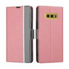 For Samsung Galaxy S10e Twill Texture Side Button Leather Phone Case(Pink) - 1