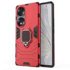 For Honor 70 5G Shockproof PC + TPU Phone Case with Magnetic Ring Holder(Red) - 1