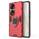 For Honor 70 Pro 5G Shockproof PC + TPU Phone Case with Magnetic Ring Holder(Red) - 1