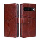 For Google Pixel 7 5G Geometric Stitching Horizontal Flip TPU + PU Leather Phone Case(Dark Brown) - 1