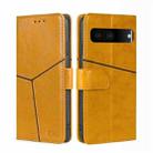 For Google Pixel 7 5G Geometric Stitching Horizontal Flip TPU + PU Leather Phone Case(Yellow) - 1