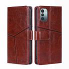 For Nokia G21/G11 Geometric Stitching Horizontal Flip TPU + PU Leather Phone Case(Dark Brown) - 1