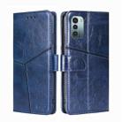 For Nokia G21/G11 Geometric Stitching Horizontal Flip TPU + PU Leather Phone Case(Blue) - 1