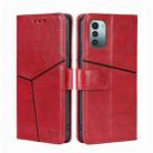 For Nokia G21/G11 Geometric Stitching Horizontal Flip TPU + PU Leather Phone Case(Red) - 1