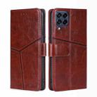 For Samsung Galaxy M53 5G Geometric Stitching Horizontal Flip TPU + PU Leather Phone Case(Dark Brown) - 1