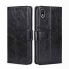 For Sony Xperia Ace III Geometric Stitching Horizontal Flip TPU + PU Leather Phone Case(Black) - 1