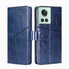 For OnePlus Ace/10R Geometric Stitching Horizontal Flip TPU + PU Leather Phone Case(Blue) - 1