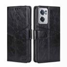 For OnePlus Nord CE 2 5G Geometric Stitching Horizontal Flip TPU + PU Leather Phone Case(Black) - 1