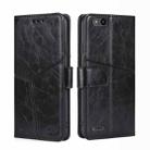 For ZTE Tempo X Geometric Stitching Horizontal Flip TPU + PU Leather Phone Case(Black) - 1