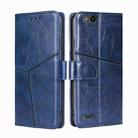 For ZTE Tempo X Geometric Stitching Horizontal Flip TPU + PU Leather Phone Case(Blue) - 1