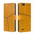 For ZTE Tempo X Geometric Stitching Horizontal Flip TPU + PU Leather Phone Case(Yellow) - 1