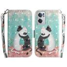 For OnePlus Nord CE 2 5G 3D Colored Horizontal Flip Leather Phone Case(Black White Cat) - 1