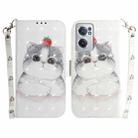 For OnePlus Nord CE 2 5G 3D Colored Horizontal Flip Leather Phone Case(Cute Cat) - 1