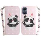 For OnePlus Nord N20 5G 3D Colored Horizontal Flip Leather Phone Case(Heart Panda) - 1