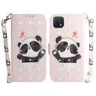 For OPPO A16K 3D Colored Horizontal Flip Leather Phone Case(Heart Panda) - 1