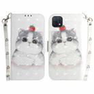 For OPPO A16K 3D Colored Horizontal Flip Leather Phone Case(Cute Cat) - 1