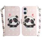 For OPPO A96 5G / Reno7 Z 5G 3D Colored Horizontal Flip Leather Phone Case(Heart Panda) - 1