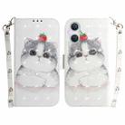 For OPPO A96 5G / Reno7 Z 5G 3D Colored Horizontal Flip Leather Phone Case(Cute Cat) - 1