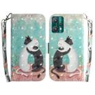 For OPPO Realme 9 Pro 3D Colored Horizontal Flip Leather Phone Case(Black White Cat) - 1