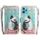 For OPPO Realme 9 Pro+ 3D Colored Horizontal Flip Leather Phone Case(Black White Cat) - 1