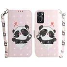 For OPPO Realme 9i / A76 4G / A36 3D Colored Horizontal Flip Leather Phone Case(Heart Panda) - 1