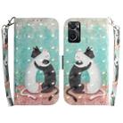 For OPPO Realme 9i / A76 4G / A36 3D Colored Horizontal Flip Leather Phone Case(Black White Cat) - 1