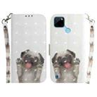 For OPPO Realme C21Y 3D Colored Horizontal Flip Leather Phone Case(Pug) - 1
