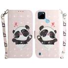 For OPPO Realme C21Y 3D Colored Horizontal Flip Leather Phone Case(Heart Panda) - 1