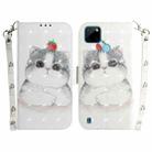 For OPPO Realme C21Y 3D Colored Horizontal Flip Leather Phone Case(Cute Cat) - 1