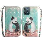 For OPPO Realme C31 3D Colored Horizontal Flip Leather Phone Case(Black White Cat) - 1