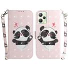 For OPPO Realme C35 3D Colored Horizontal Flip Leather Phone Case(Heart Panda) - 1