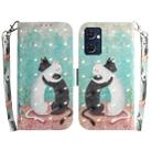 For OPPO Reno7 5G Foreign / Find X5 Lite 3D Colored Horizontal Flip Leather Phone Case(Black White Cat) - 1