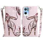 For OPPO Reno7 Pro 5G 3D Colored Horizontal Flip Leather Phone Case(Butterfly High-heeled) - 1