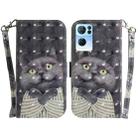 For OPPO Reno7 Pro 5G 3D Colored Horizontal Flip Leather Phone Case(Hug Cat) - 1