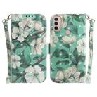 For Motorola Moto E20 / E30 / E40 3D Colored Horizontal Flip Leather Phone Case(Watercolor Flower) - 1