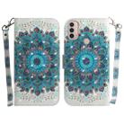 For Motorola Moto E20 / E30 / E40 3D Colored Horizontal Flip Leather Phone Case(Peacock Wreath) - 1