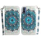 For Motorola Moto G Pure 3D Colored Horizontal Flip Leather Phone Case(Peacock Wreath) - 1